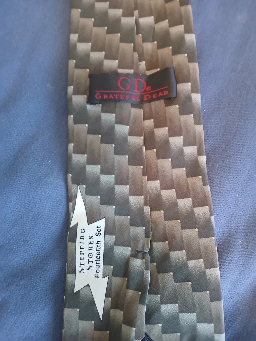 Grateful Dead Stepping Stones Geometric Pattern Silk Tie